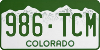 CO license plate 986TCM