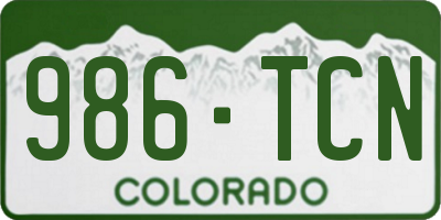 CO license plate 986TCN