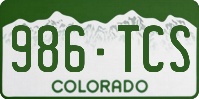 CO license plate 986TCS