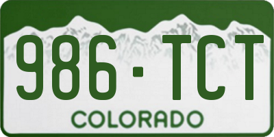 CO license plate 986TCT