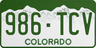 CO license plate 986TCV