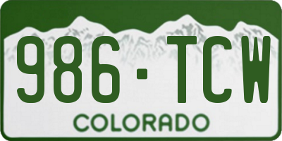 CO license plate 986TCW