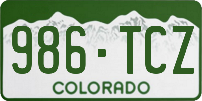 CO license plate 986TCZ