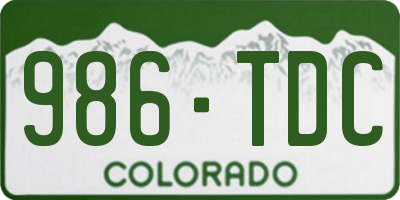 CO license plate 986TDC