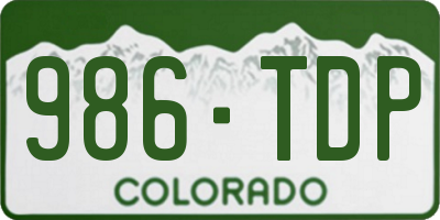 CO license plate 986TDP