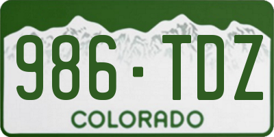 CO license plate 986TDZ