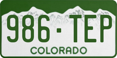 CO license plate 986TEP