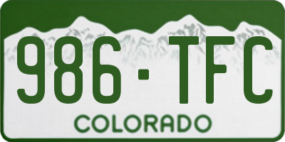 CO license plate 986TFC