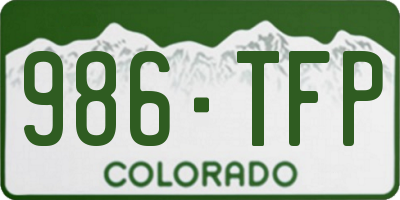 CO license plate 986TFP