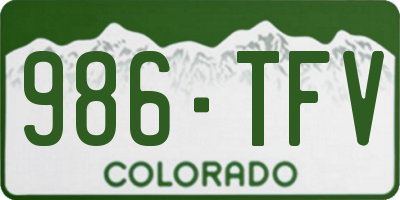 CO license plate 986TFV