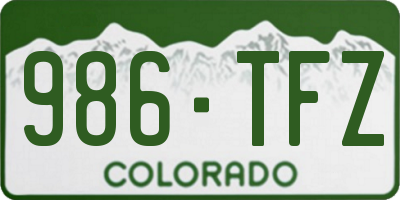 CO license plate 986TFZ