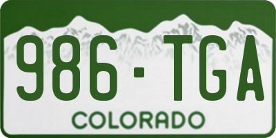 CO license plate 986TGA