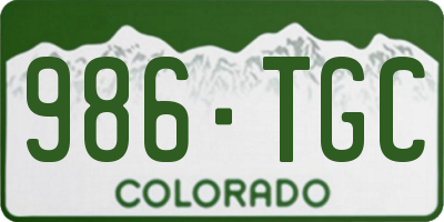 CO license plate 986TGC