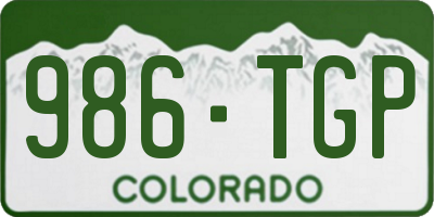 CO license plate 986TGP