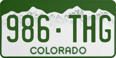 CO license plate 986THG