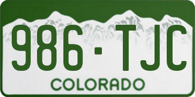 CO license plate 986TJC