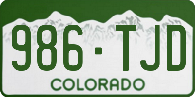 CO license plate 986TJD