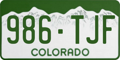 CO license plate 986TJF