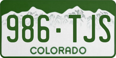 CO license plate 986TJS