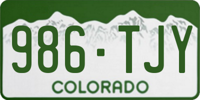 CO license plate 986TJY