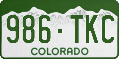 CO license plate 986TKC