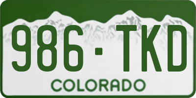 CO license plate 986TKD