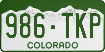 CO license plate 986TKP