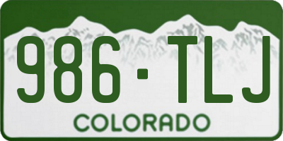 CO license plate 986TLJ