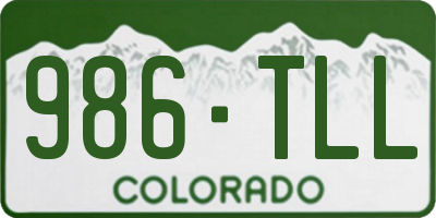 CO license plate 986TLL