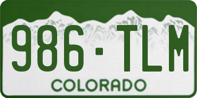 CO license plate 986TLM
