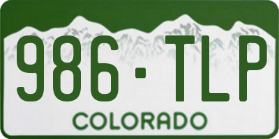 CO license plate 986TLP