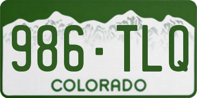 CO license plate 986TLQ