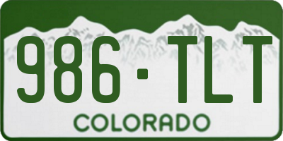 CO license plate 986TLT