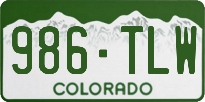 CO license plate 986TLW