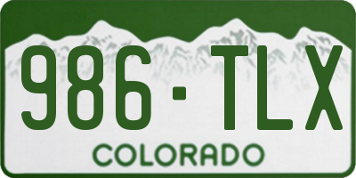 CO license plate 986TLX