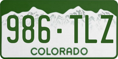 CO license plate 986TLZ