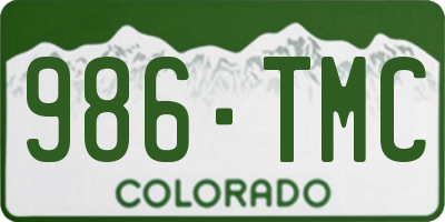 CO license plate 986TMC