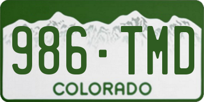 CO license plate 986TMD