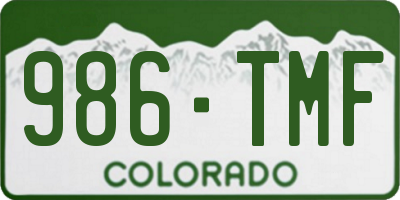 CO license plate 986TMF