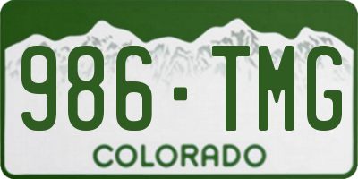 CO license plate 986TMG