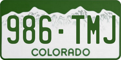 CO license plate 986TMJ