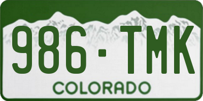 CO license plate 986TMK