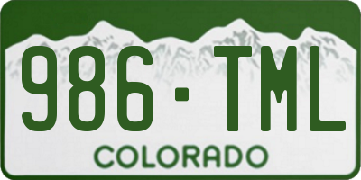CO license plate 986TML