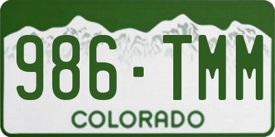 CO license plate 986TMM