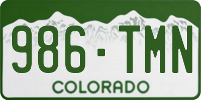 CO license plate 986TMN
