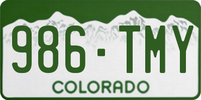 CO license plate 986TMY