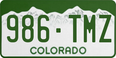 CO license plate 986TMZ