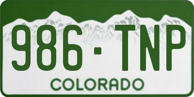 CO license plate 986TNP
