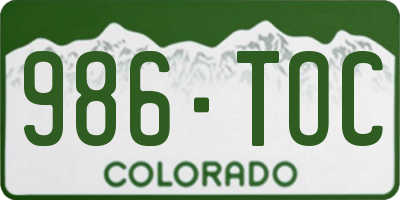 CO license plate 986TOC