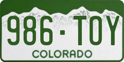 CO license plate 986TOY